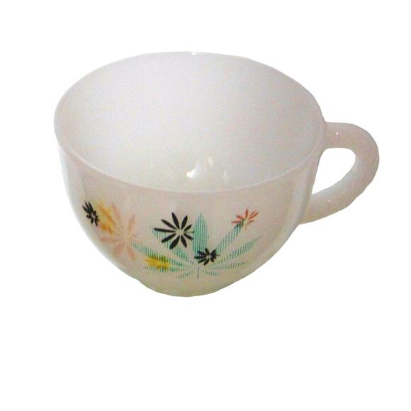 VTG 4PC Milk Glass Child SNACK SETS Plates Cups Flower Design Mid Century Modern - Picture 3 of 12